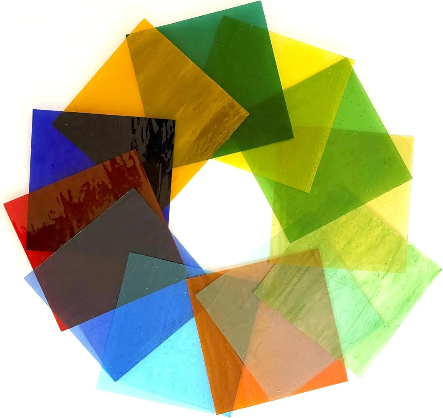 

Stained Glass Sheets, 6 x 6 Inches, Set of 12, Cathedral Art Glass for Suncatchers, Crafts, DIY Decor (Mix Color 4),Clear Glass