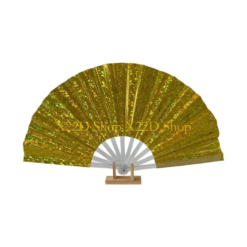 X22D Large Folding Hand Fan Glitters Foldable Fan Chinese Kung Fu Taichi Hand Fan for Men/Women Festival,Dances,Party Gift