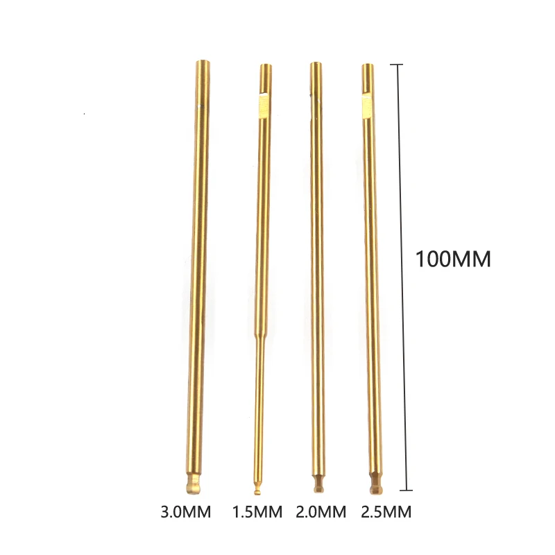 Ujung bola Hex 100mm kualitas tinggi, alat Model pesawat perahu mobil baru, sekrup Pin 1.5mm/2mm/2.5mm/3mm untuk FPV