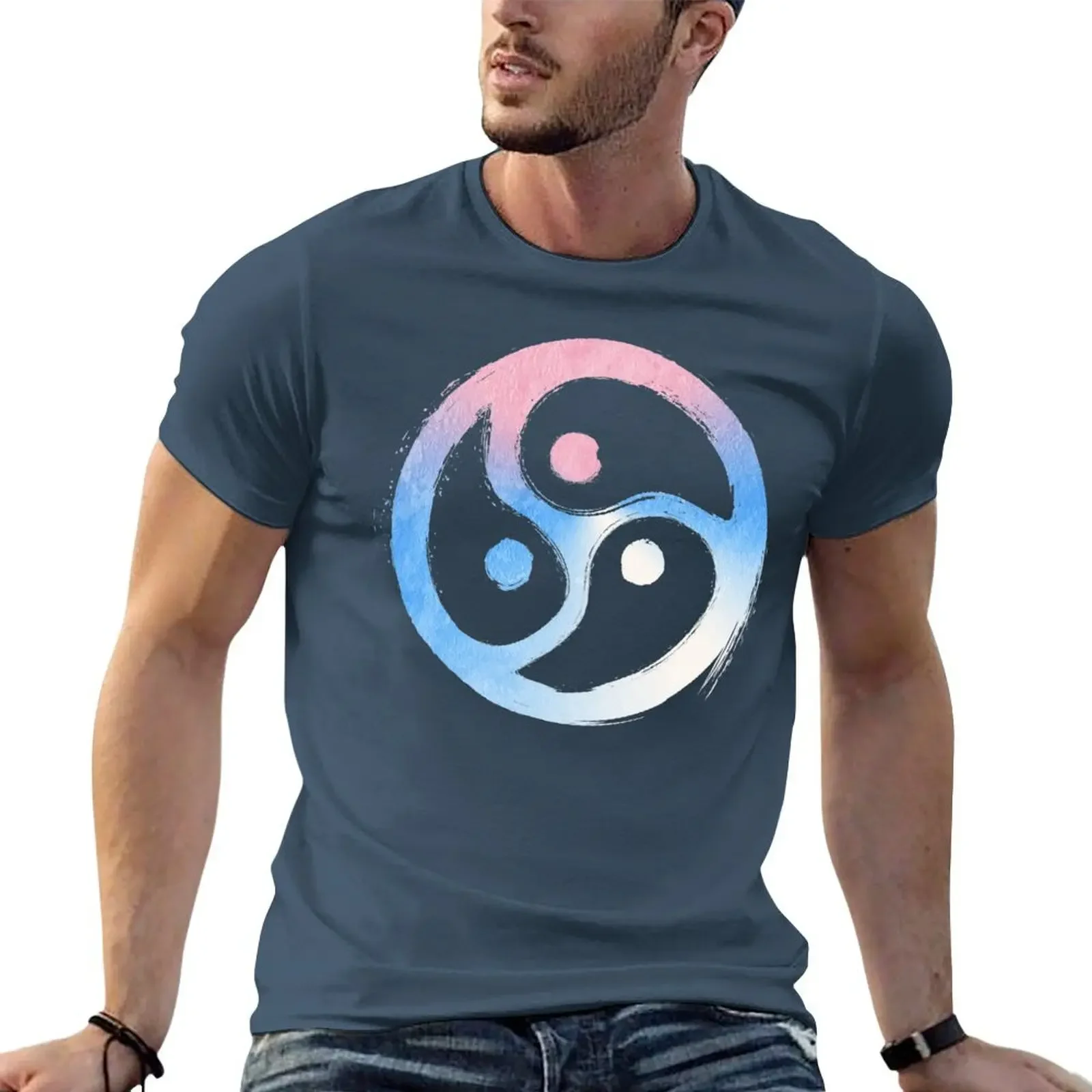 BDSM Triskelion Transgender Pride T-shirt cute tops summer tops sublime t shirts men