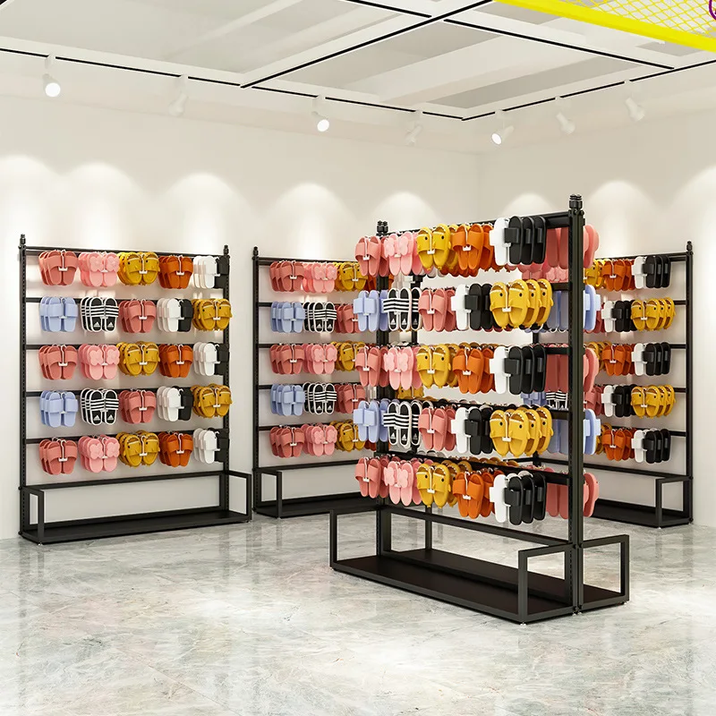 

Shoe store slippers display rack commercial floor-to-wall adjustable underwear shelf supermarket multi-layer cotton