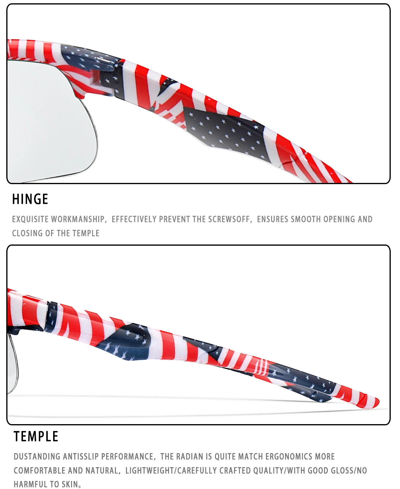 Photochrome Outdoor-Sport-Sonnenbrille für Herren und Damen, MTB, Fahrrad, Laufen, Radfahren, Winking-Brille, Sonnenlicht bis Grau – Detail 14
