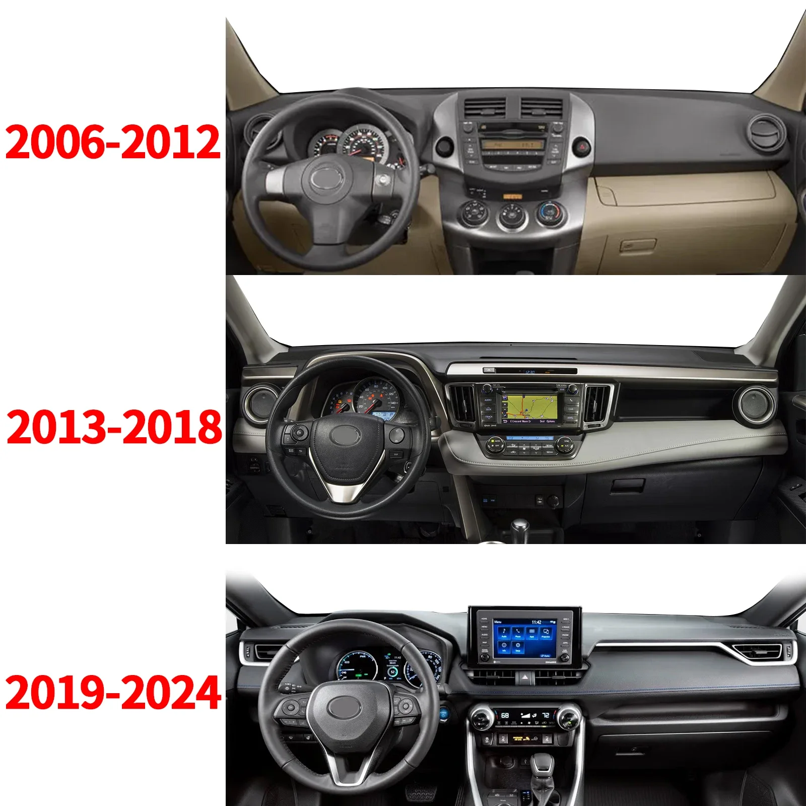 For Toyota RAV4 2006 2007 2008 2009 2010-2024 Car DashMat Sunshade Dashmat Dashboard Cover Pad Protective Carpet Accessories