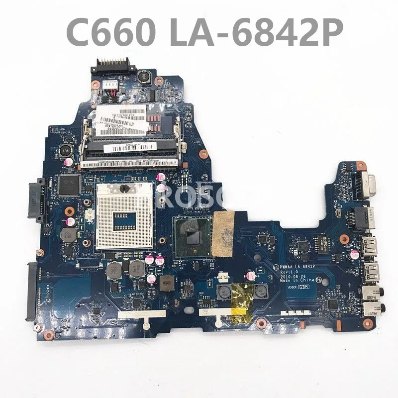 

LA-6842P High Quality Mainboard For Toshiba C660 C660-1F1 Laptop Motherboard K000111440 DDR3 K000111440 PWWAA 100%Full Tested OK