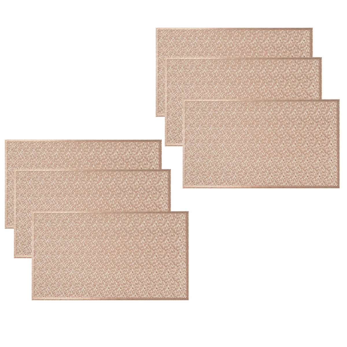 6Pcs Rectangular Woven Table Mat Slip 18x12 Inches Textured Scratch Proof PVC Table Mats, for Kitchen Home Decor