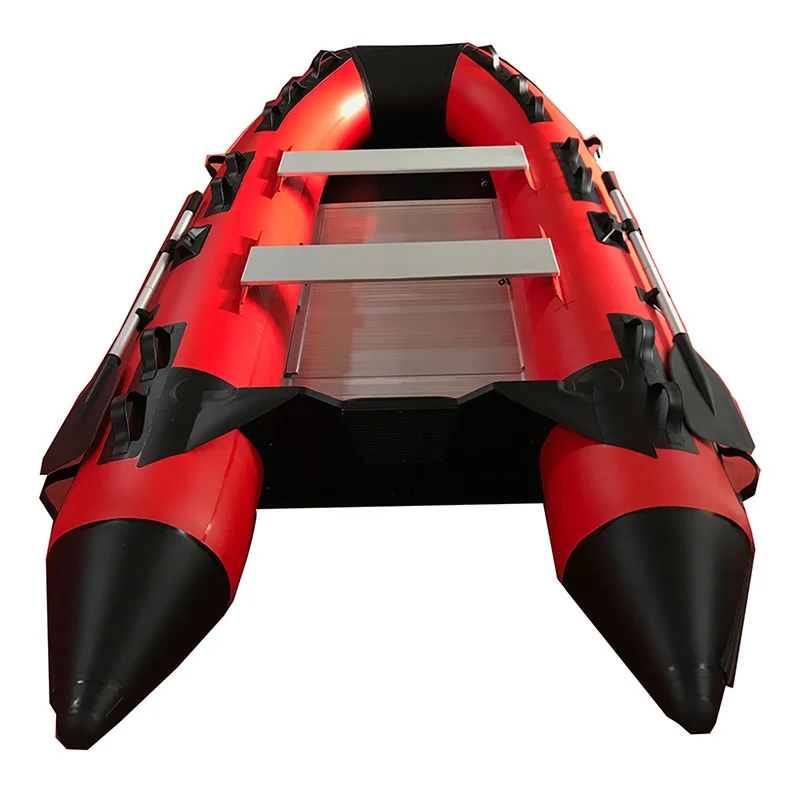 

Factory Price 4.2m Aluminum Floor Inflatable Rowing Boat Foldable Inflatable Boat For Rescue Use
