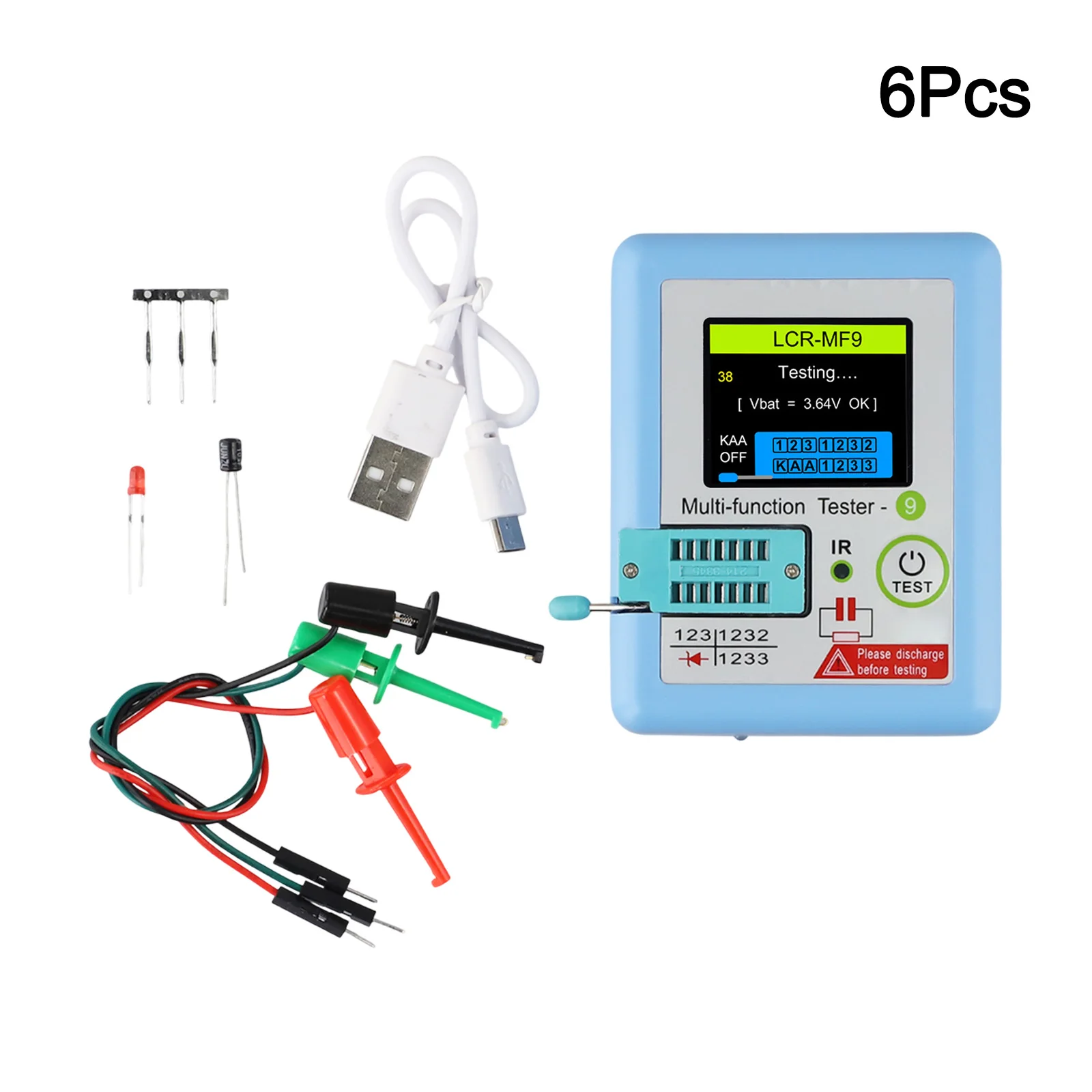 

Тестер диодов TFT 0.01 50M, измеритель электронных компонентов, измеритель емкости, графический дисплей, низкое энергопотребление