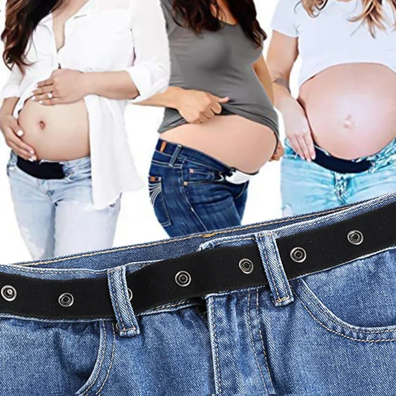 Women Adjustable Elastic Maternity Waist Band Extender Trouser Maternity Expander Jeans Elastic Pant Extenders