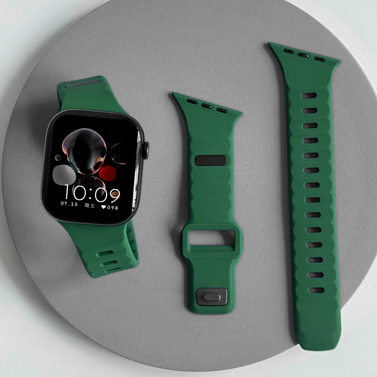 Silikon-Sportarmband für Apple Watch Ultra 3/2 49mm 42 44 38 40 41mm Zweifarbiges Verstellbares Armband für iWatch S11 10 9 8 7 6 SE3