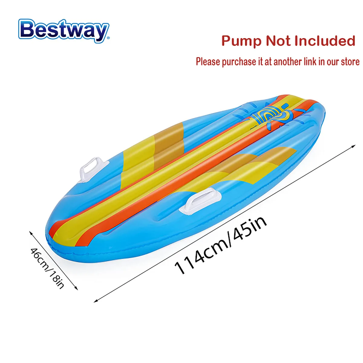 Bestway 2 Colors/1 Piece Water Surfboard, Inflatable Pontoon Paddleboard, Water Play Pontoon, Inflatable One Piece Surfboard