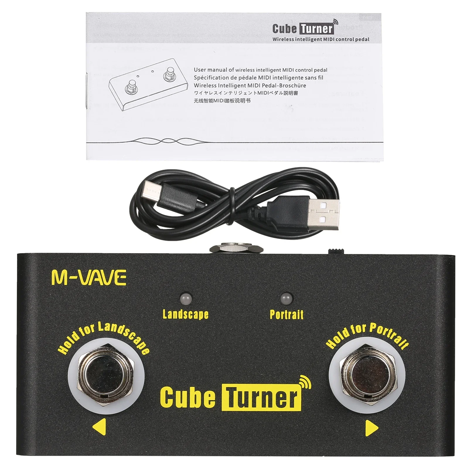 M-VAVE Cube Turner Wireless Page Turner Pedal Rechargeable Music Sheet Turner Supports Looper Connection Compatible with Android