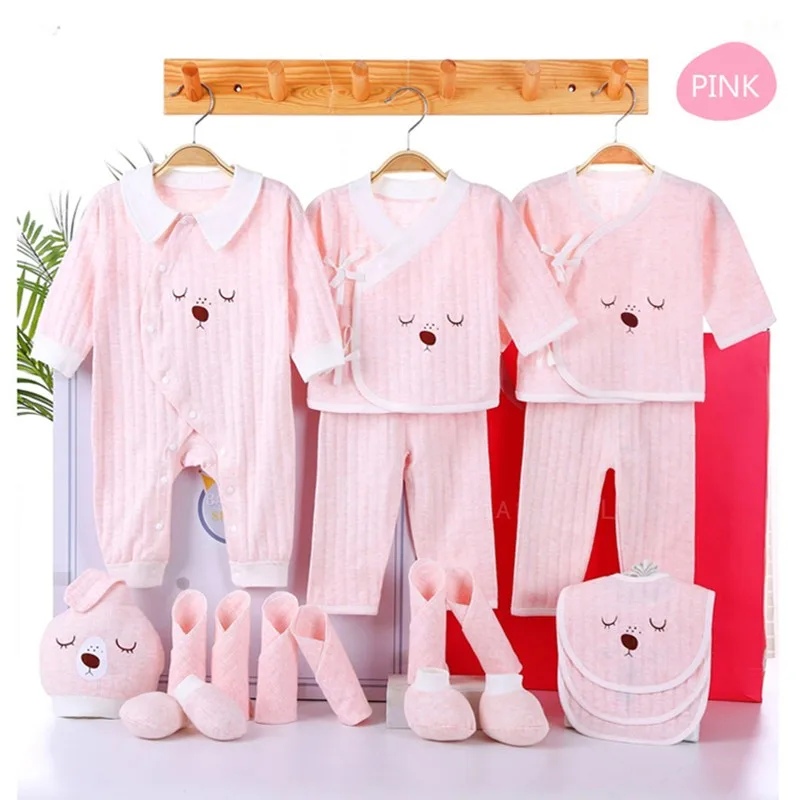 0-6 Months Newborn Clothes Set Baby Boy Girl Bodysuit From 19-pcs Set Romper Unisex Baby Clothing Suit Spring Clothes NO Box