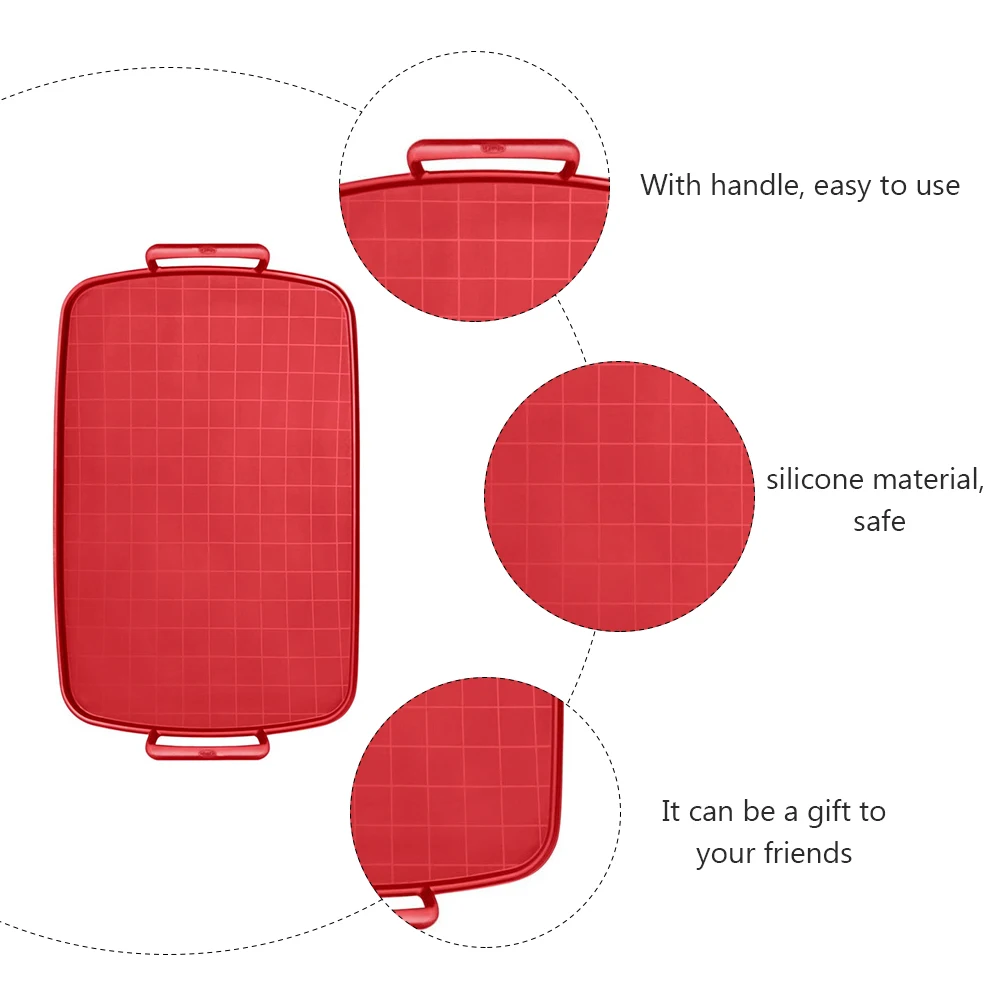 

Heat Resistant Silicone Microwave Baking Tray Lightweight Thin Design with Handles Multifunctional Bakeware Sheet for Oven