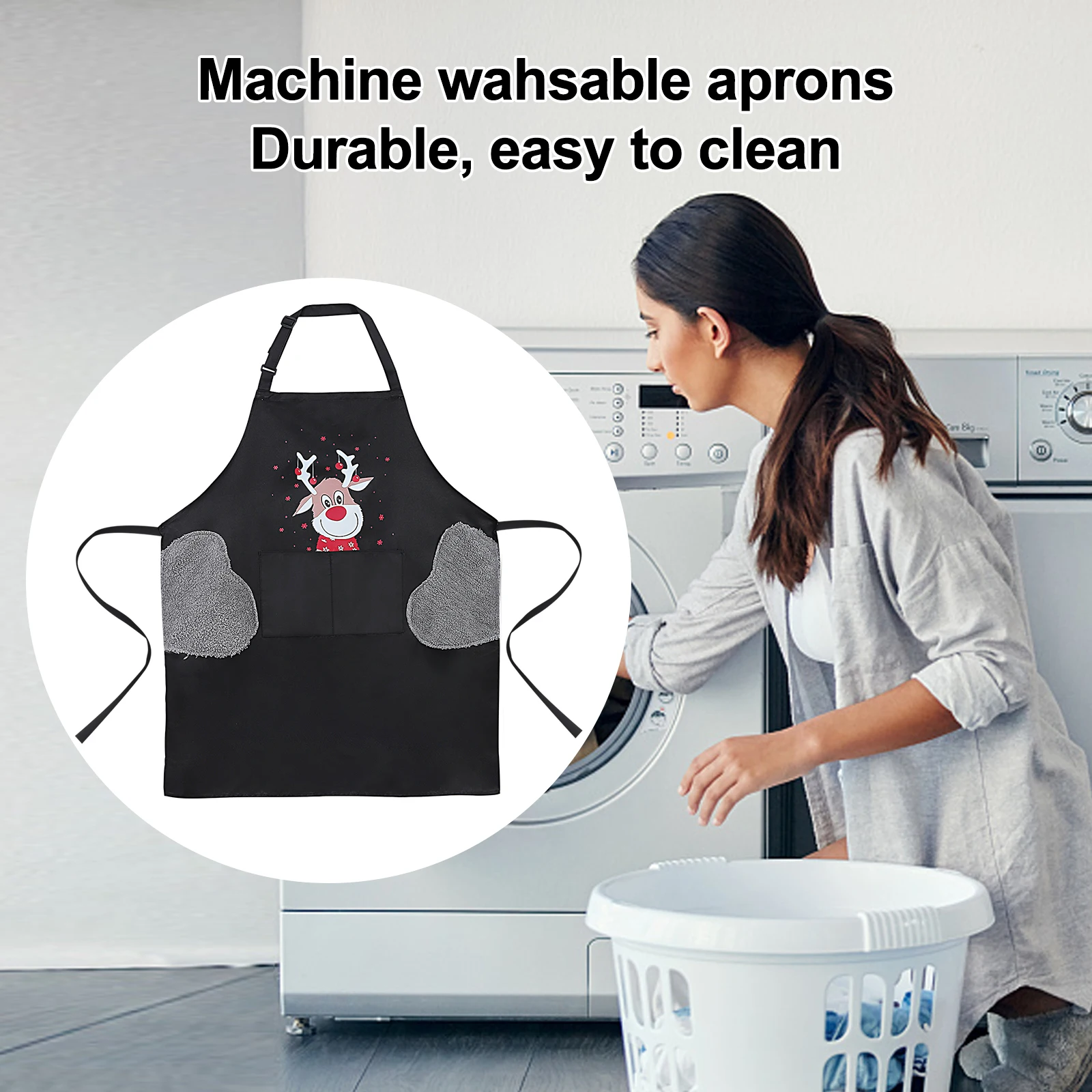 Kitchen Apron for Men Women Christmas Series Oil-proof Waterproof Adult Kids Waist Aprons Coffee Overalls Wipe Hand Family Apron