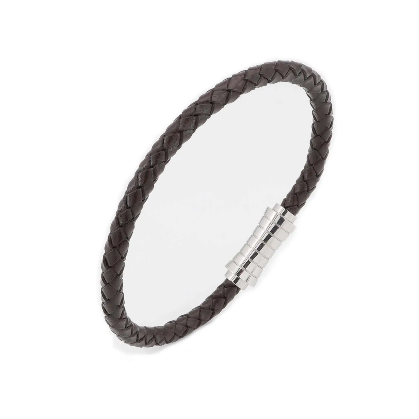 Men's business leather bracelet,brown stainless steel magnetic jewelry for men New Year and Christmas gift