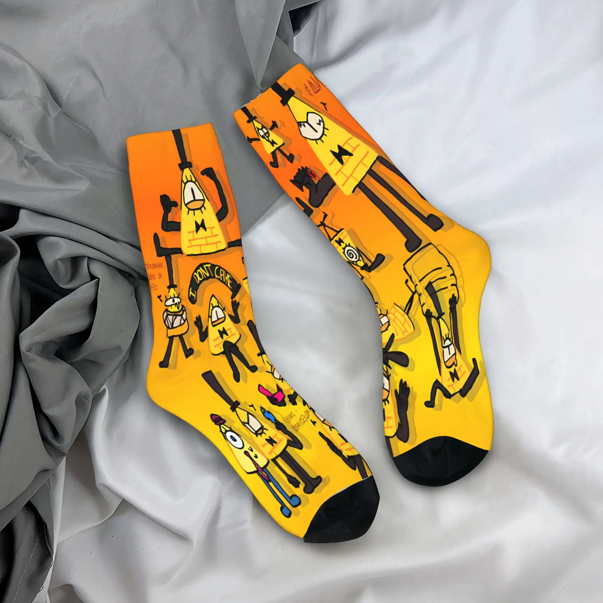 Bill Cipher Stockings Gravitys Anime Falls Fashion Socks Adults Men Warm Soft Socks Spring Running Custom Non Skid Socks Gift