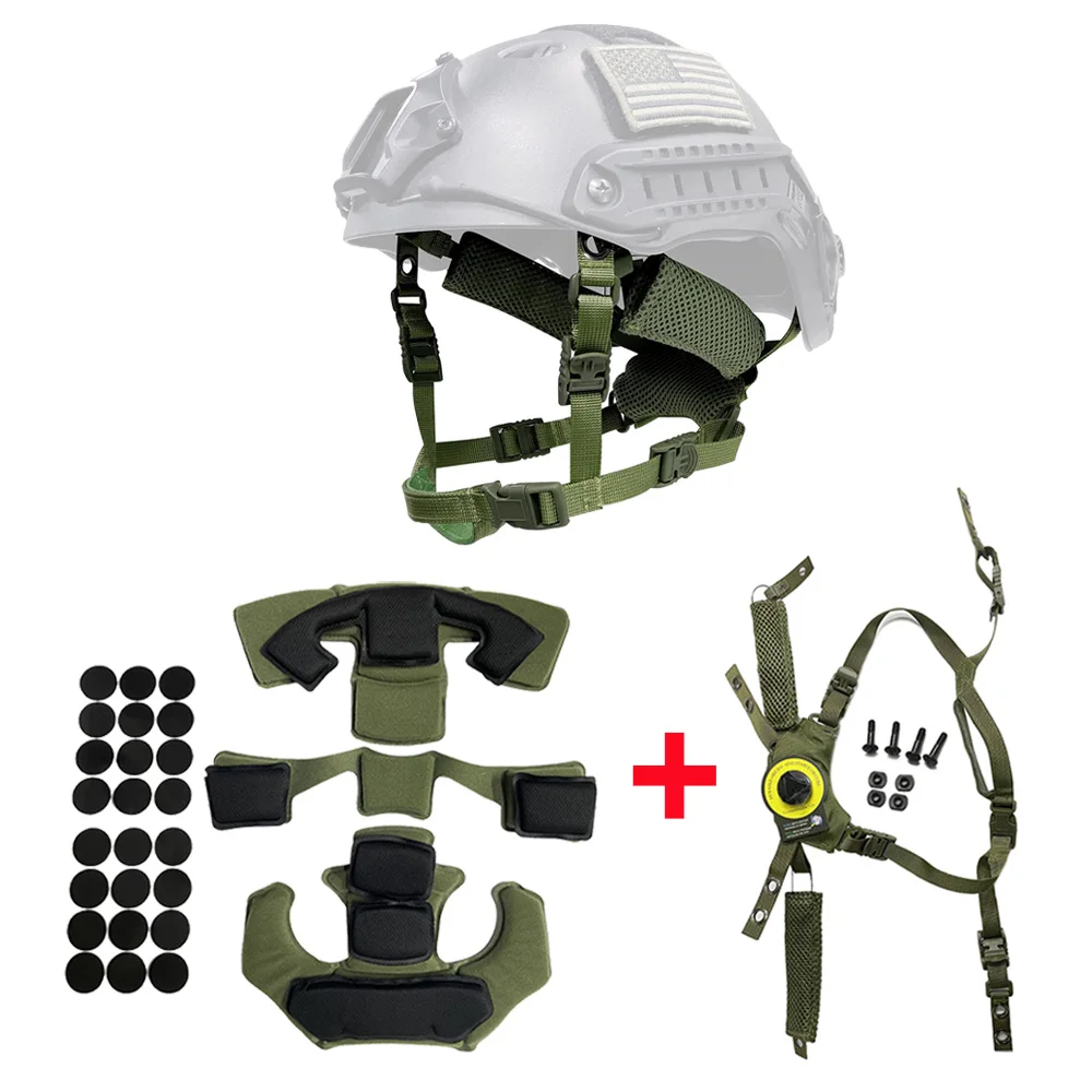 Equipo Wendy casco colgante sistema de suspensión correa de barbilla para equipo Wendy FAST MICH táctico Airsoft casco Accesorios