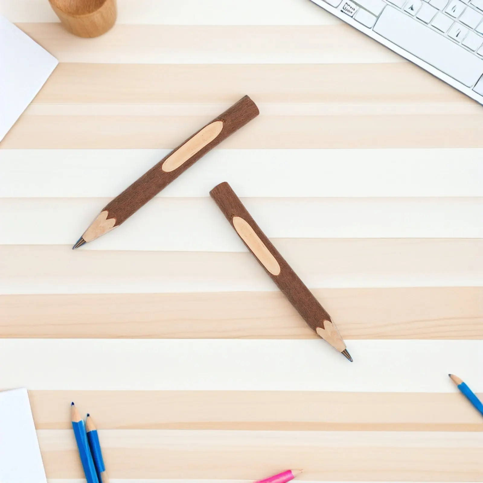 10Pcs Wood Ballpoint Pens Natural Tree Branch Design Comfortable Grip Writing Supply Office Home Use Ballpoint Pens