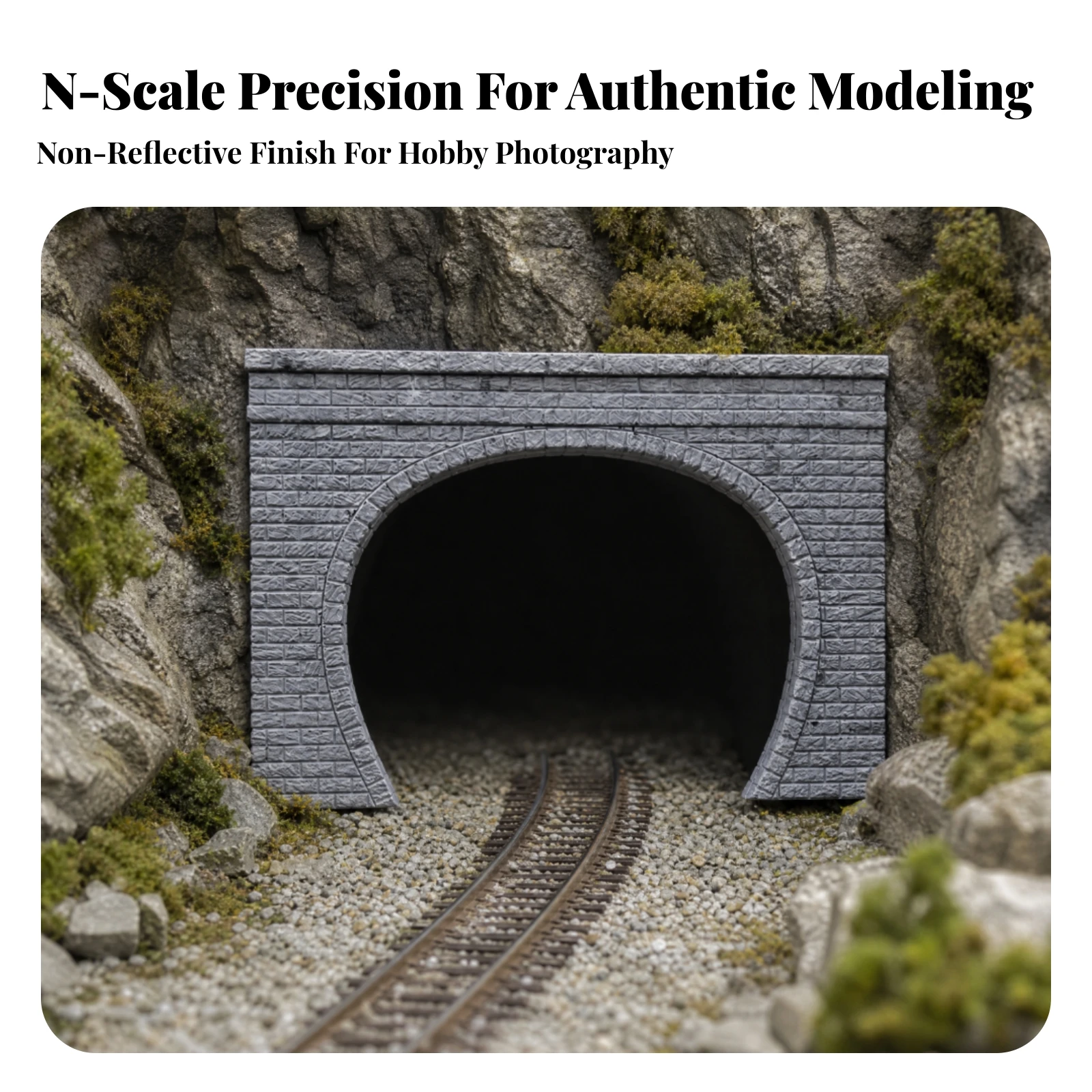 N-Scale Railway Diorama Tunnel Wall Model Realistic Plaster Tunnel Wall Model with Stone-Brick Surface Versatile Decorative
