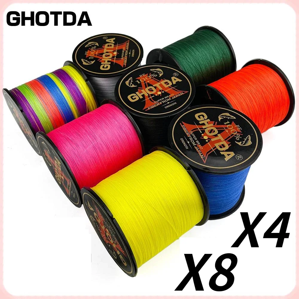 High Density 500M X4 X8 Strands Braided Fishing Line Upgrade Smooth Multifilament PE Lure Wire 10-80LB Diameter 0.11mm-0.5mm