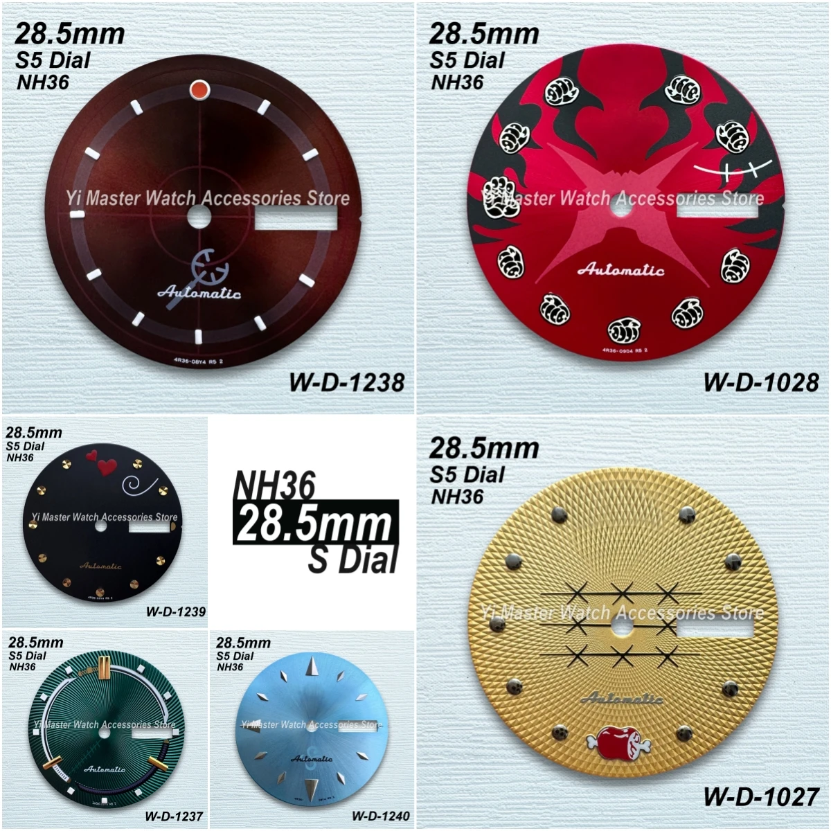

28.5mm S5 Logo Cartoon Hat Dial Suitable for NH35/NH36 Automatic Movement Dual Calendar Quality Watch Modification Accessories