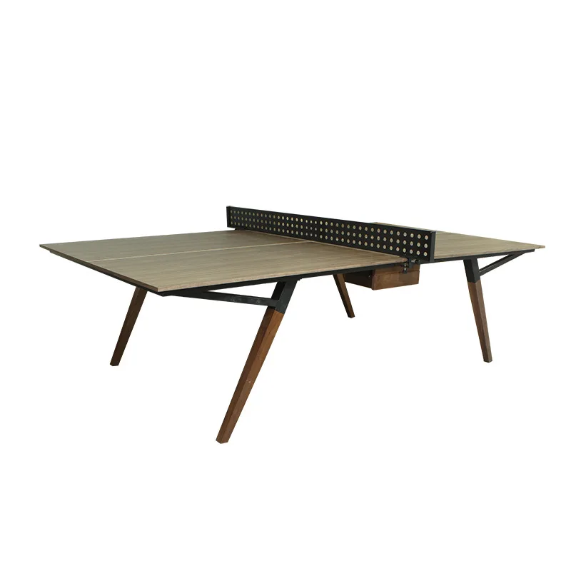 

Multi-layer solid wood desk conference table multi-function dual-purpose ball table, walnut leather