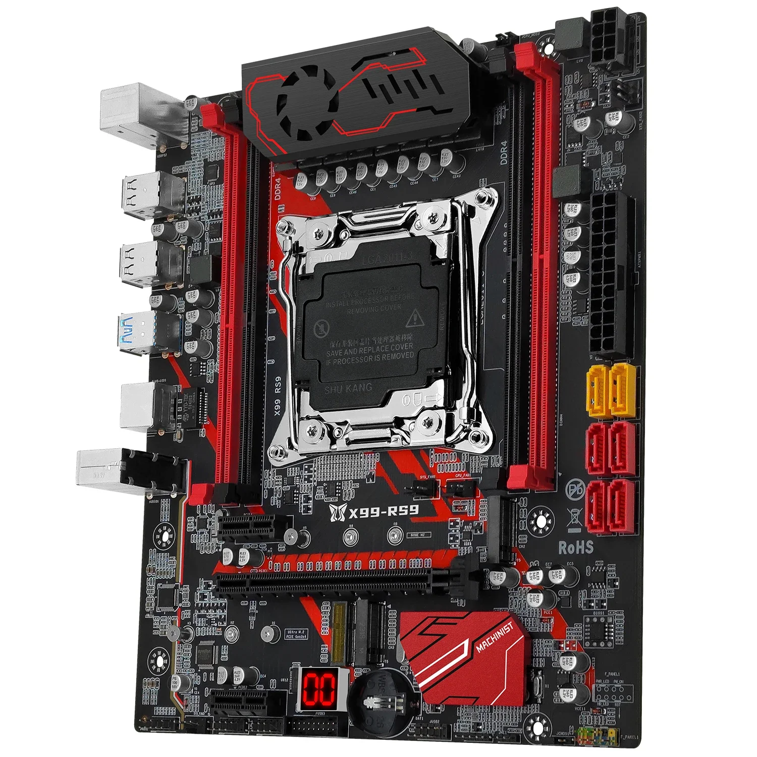 Imagem -05 - Conjunto de Motherboard Rs9 Kit Lga 20113 Processador Xeon e5 2630l v3 Cpu 16gb 2x8gb Memória Ddr4 Ecc Ram Nvme M.2 Sata Machinist-x99