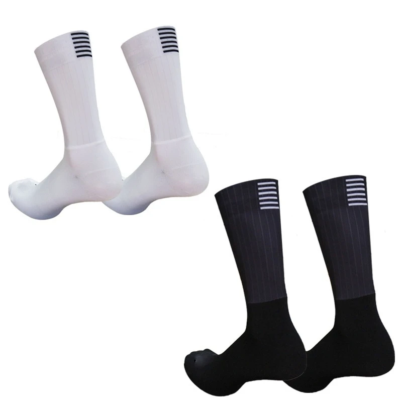 Calcetines de ciclismo profesionales, calcetines aerodinámicos de equipo profesional, cómodos, transpirables, antideslizantes, sin costuras, de