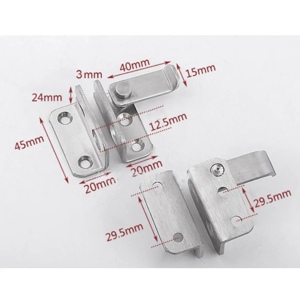 Multi Purpose Thumb Latch Stainless Steel Safety Lock Buckle for Lightweight Doors Chests Cabinets