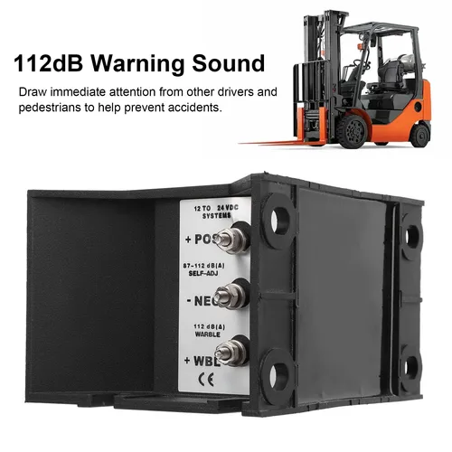 Imagen 1 del producto Bocina de marcha atrás para coche, 112dB, resistente al agua, 3 zumbador de sonido ajustable, alarma de advertencia, bocina de respaldo para camión excavadora DC12V-48V