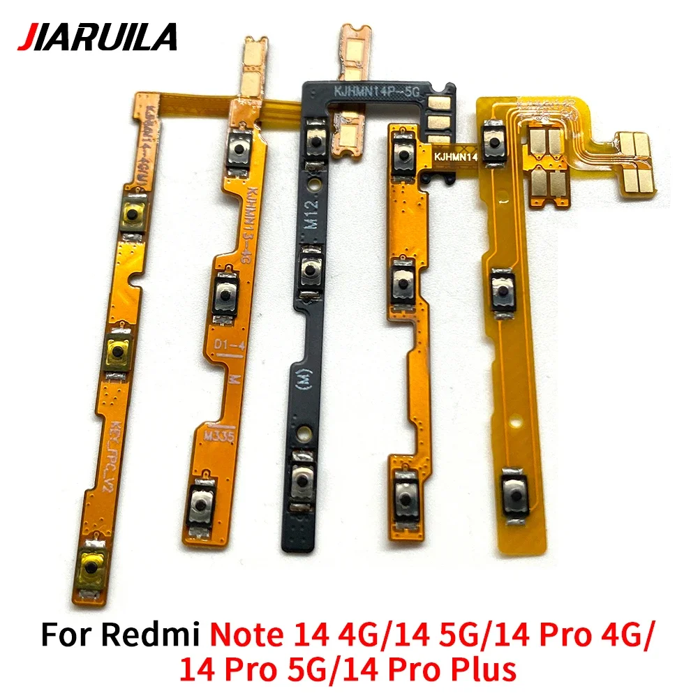 كابل مرن بزر تشغيل وإيقاف تشغيل الصوت لهاتف Xiaomi Redmi Note 14 4G 5G / لأجزاء الهواتف الذكية Redmi Note 14 Pro Plus