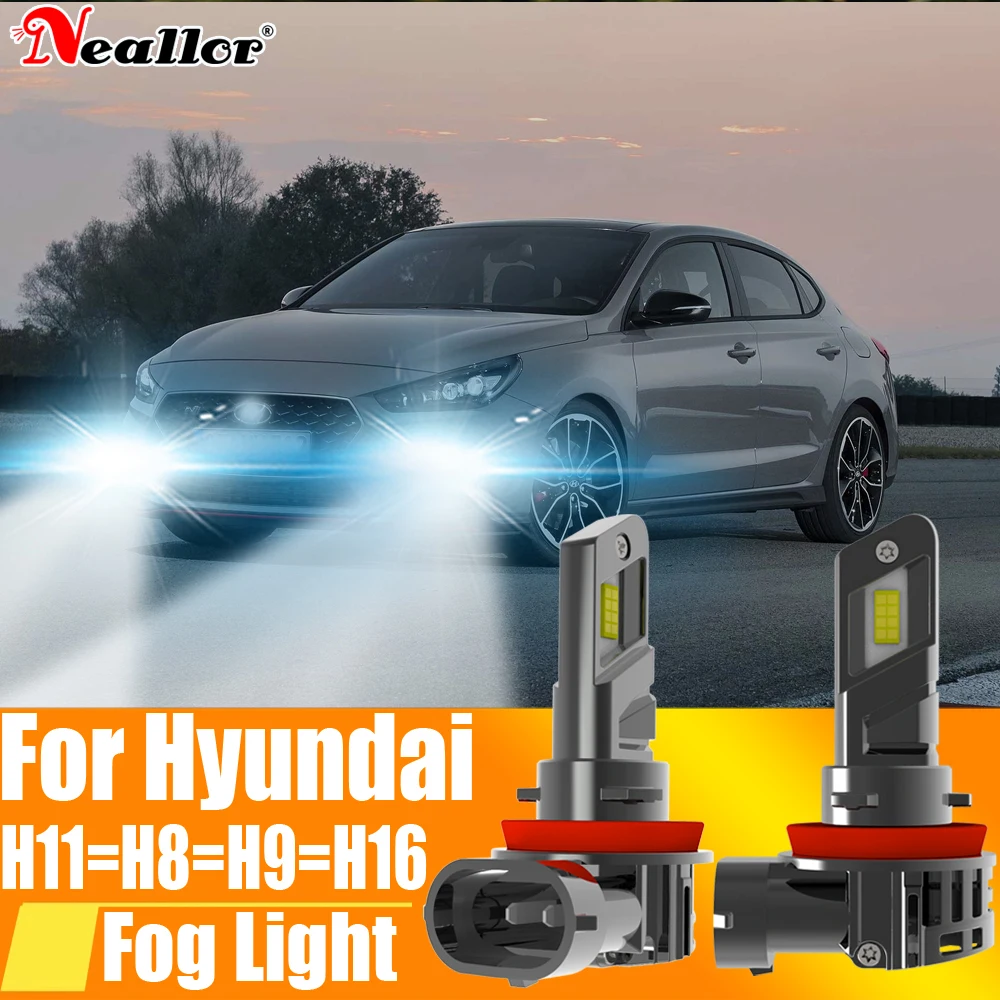 2x H11 H8 Led Fog Lights Canbus H16 H9 Car Bulb Driving Running Lamp 12v 55w For Hyundai i30 i20 i40 i10 Tucson Creta Sonata BMW