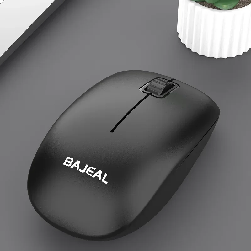 BAJEAL-ratón óptico ergonómico M2, Mouse inalámbrico de diente azul con receptor USB, clic silencioso para ordenador portátil y PC