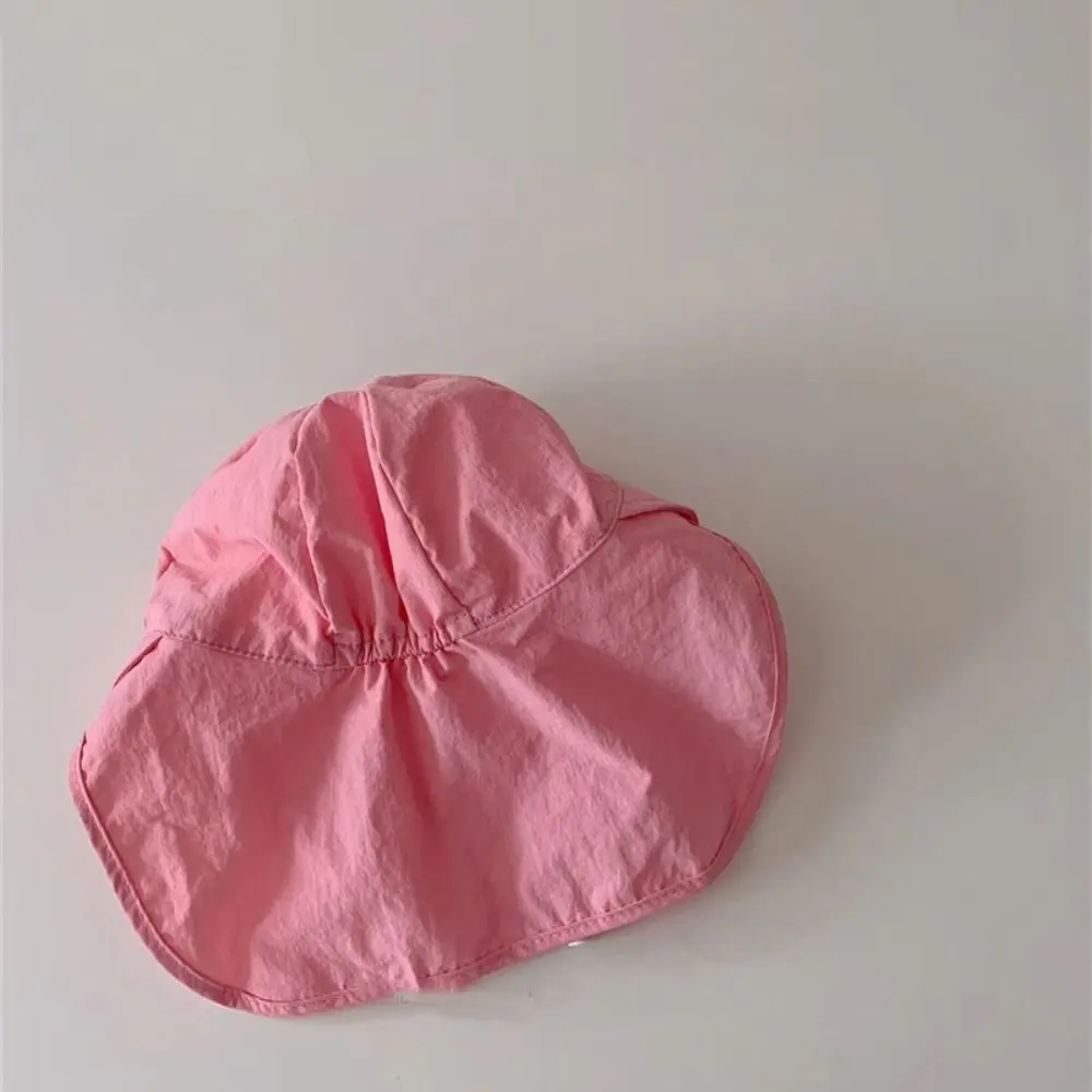 Effen kleur Kinderen Zonnehoed Nek Oor Cover Brede Rand Strandpet voor kinderen UV-bescherming Flap Cap Zonnebrandcrème Emmerhoed Peuter