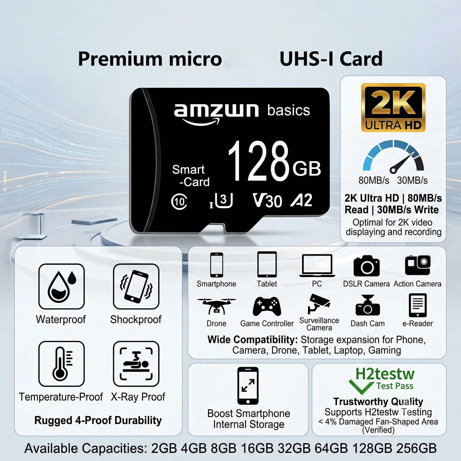 Tarjeta de Memoria Micro SD de 128GB 64GB 32GB 16GB 8GB 4GB 2GB, Tarjeta SD/TF Flash, Tarjeta SDCard de 8G 16G 32G 64G 128G Clase 10