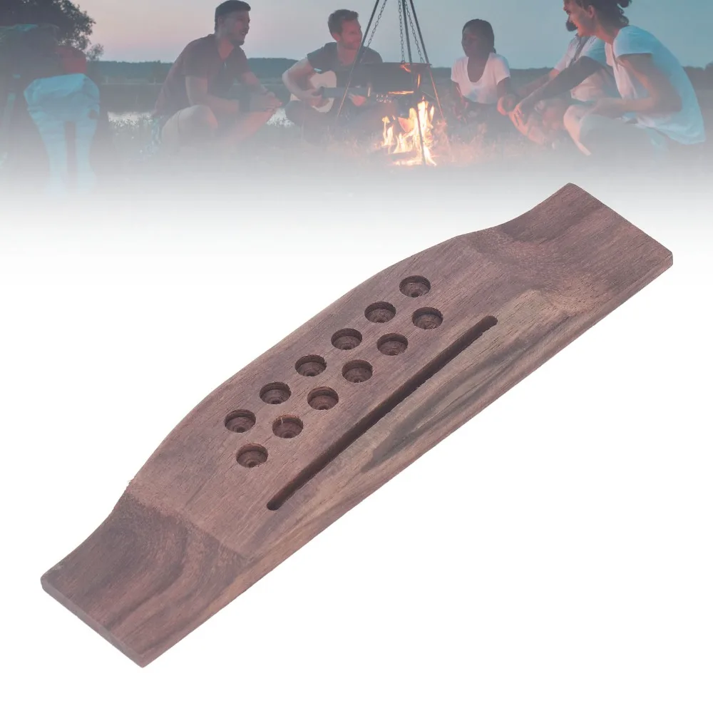Handcrafted Rosewood Guitar Bridge Replacement Slotted Wood Color Rosewood Saddle Bridge Guitar Parts 12 String Acoustic Guitars