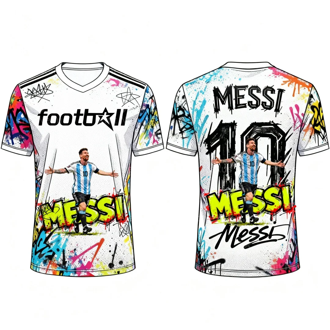 

2025 Месси No. Футбольная майка 7, мужская спортивная одежда, осенняя спортивная футболка Dry Quick, мужская футболка, детская одежда, футболка Y2k Woman