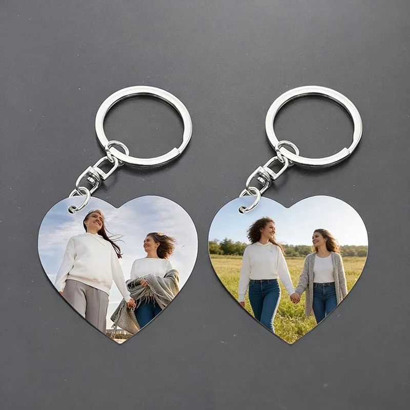 Personalized Custom Metal Keychain Heat Transfer Blank Keychain Double-Sided Printing Aluminum Alloy Plate Keychain Photo Gift image 5
