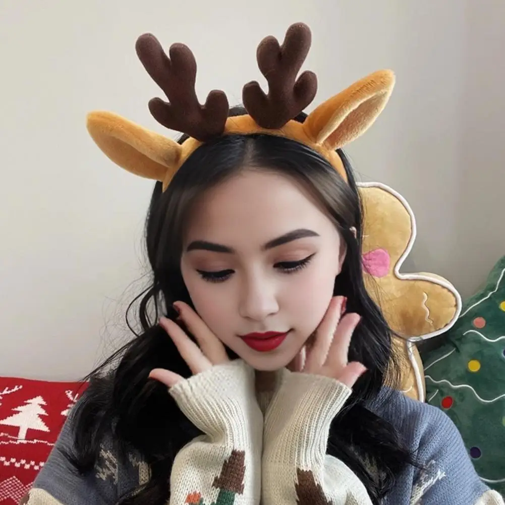 Festive Hair Hairband Reindeer Antler Headband Festive Christmas Antler Hairband for Ages Plush Reindeer Headband for Holiday