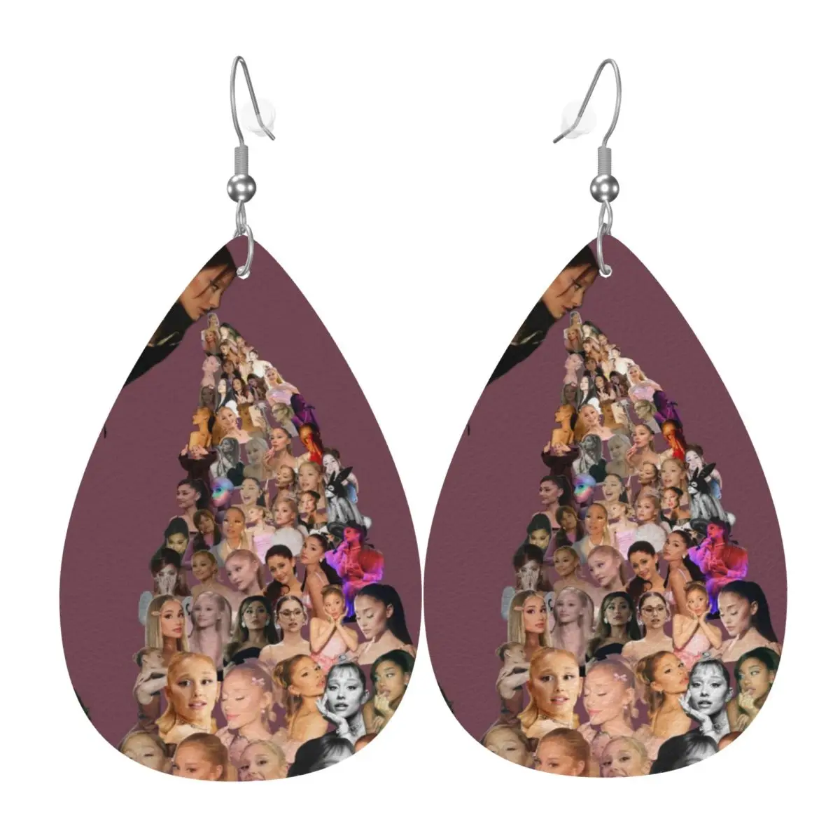 Custom G-Grande A-Ariana PVC Leather Earrings Dangle Earrings Jewelry For Women America Pop Singer For Wife Mother Gift