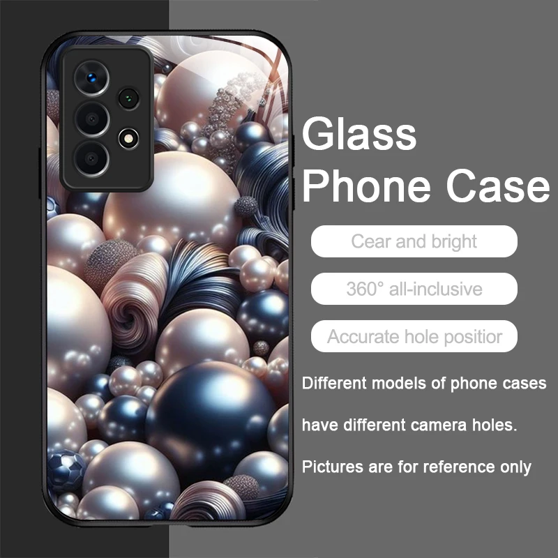 الفاخرة الماس اللؤلؤ حجر نمط الزجاج المقسى قضية الهاتف لسامسونج غالاكسي S25 الترا S24 S23 زائد S22 + S21 S20 FE غطاء #3