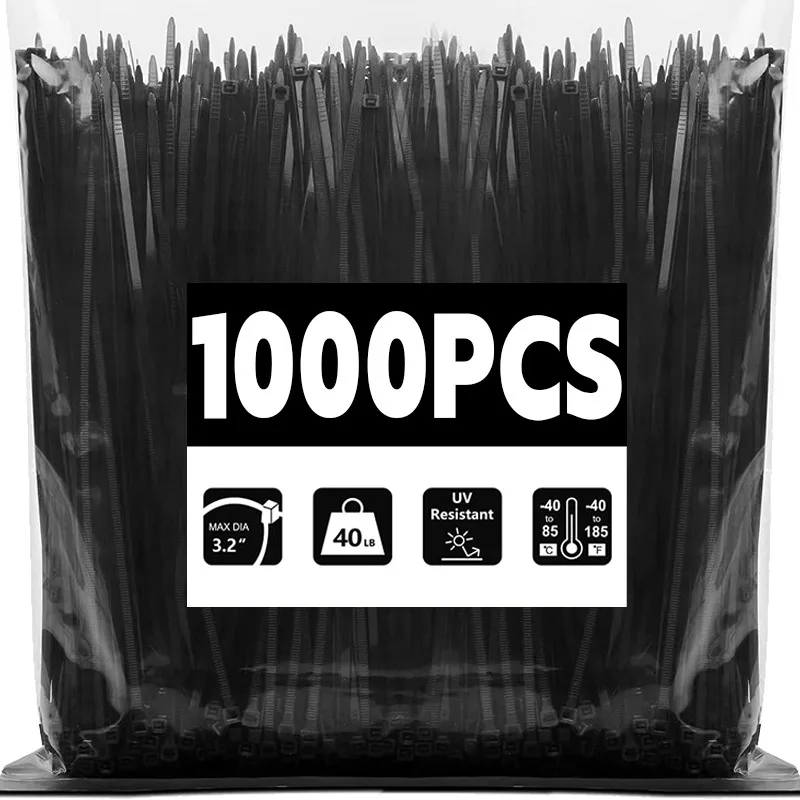 1000/100 szt. Nylonowe opaski kablowe samoblokujące odpinane paski do wiązania przewodów regulowane pętle mocujące kable Zip wiązki opaski hurtownia
