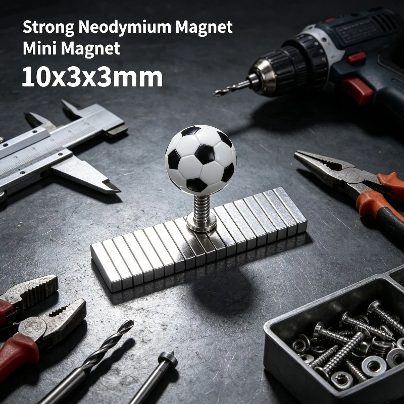 10x3x3mm Block Neodymium Magnet, Thickness 3mm Permanent Powerful NdFeB Strong Magnets