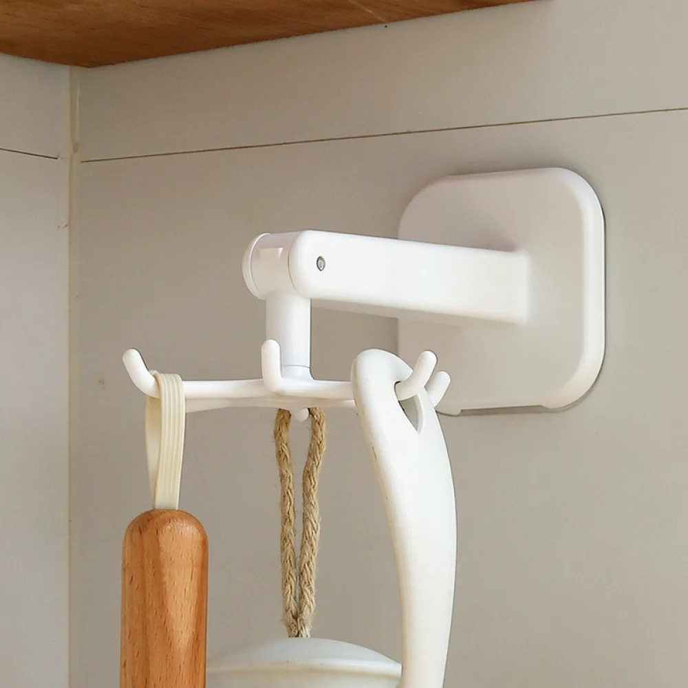 Rotating Wall Hook For LEYIX Kitchen Bathroom Organizer Adhesive Hanger Storage Rack Strong Load Bearing Utility Holder