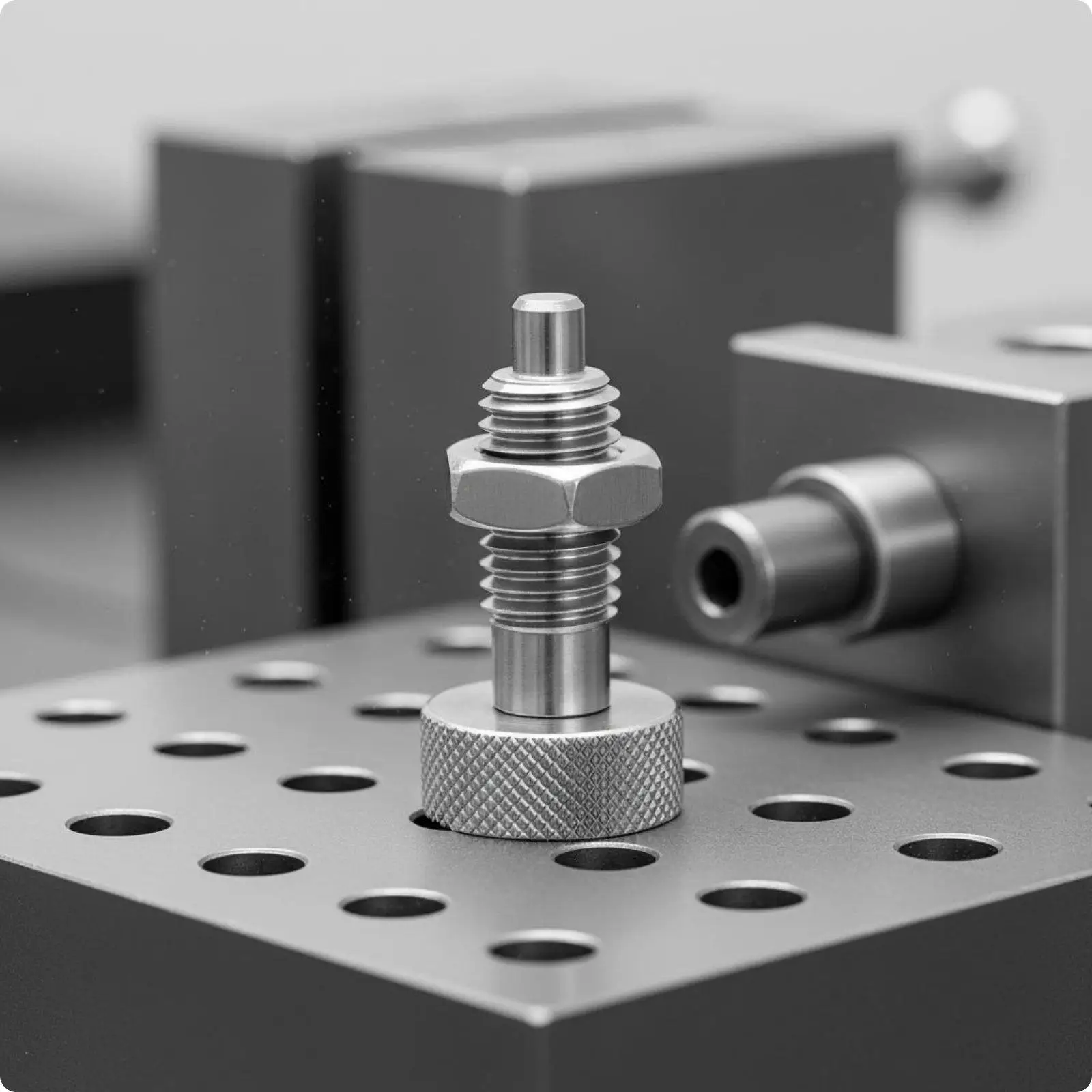 Industrial Locking Spring Pin Stainless Steel Self Locking Plunger with Knurled Knob for Machinery Fixtures Precision Alignment