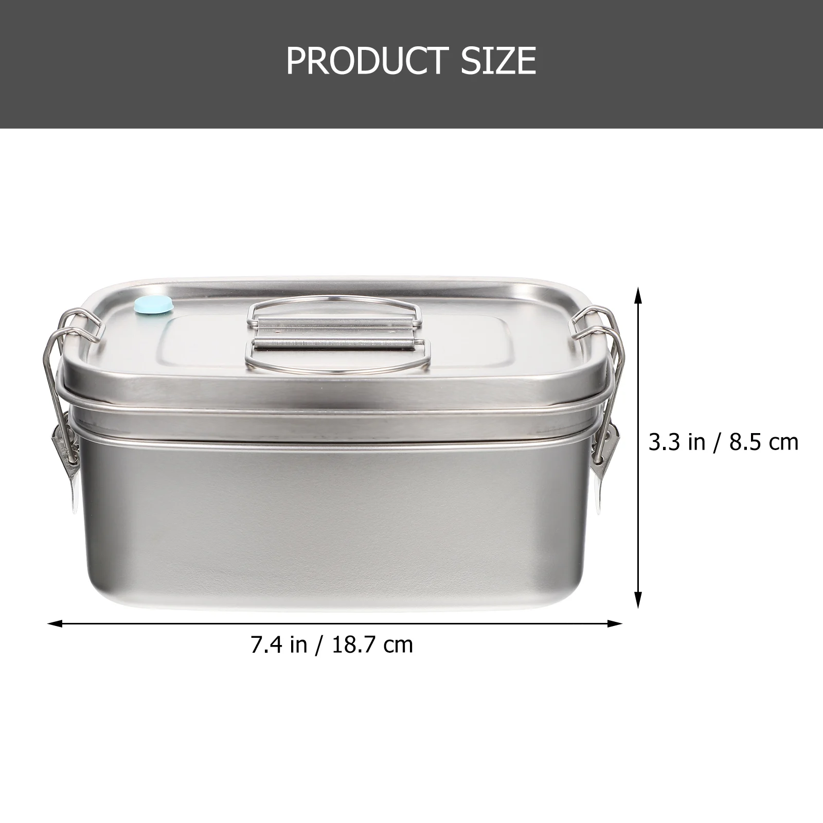 

Lunch Boxes 304 Bento Metal Container Stainless Steel Double Layer Snack Students Silver Work