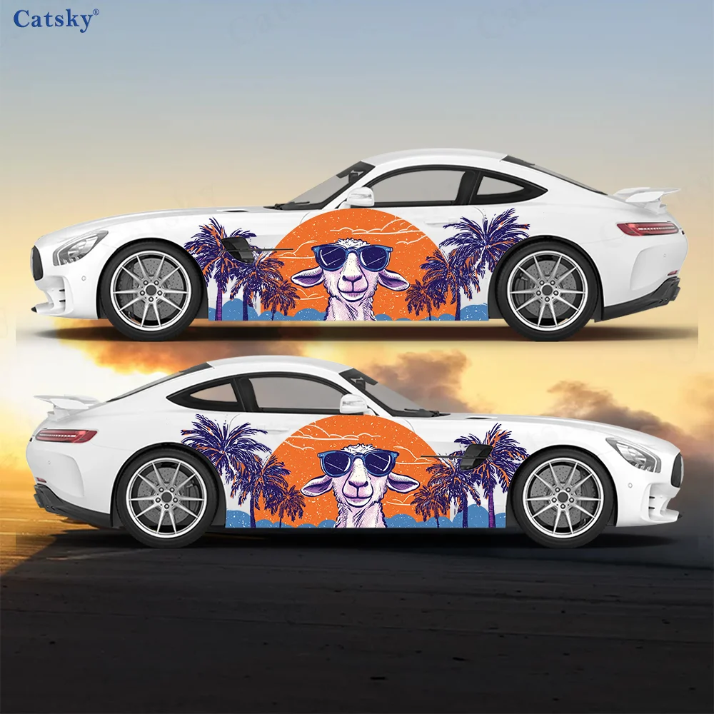 

Trendy Tropical Animal Sunset Car Vinyl Wraps Decal Self-adhesive PVC Sticker Suitable for Truck SUV Decoration Auto Accessories