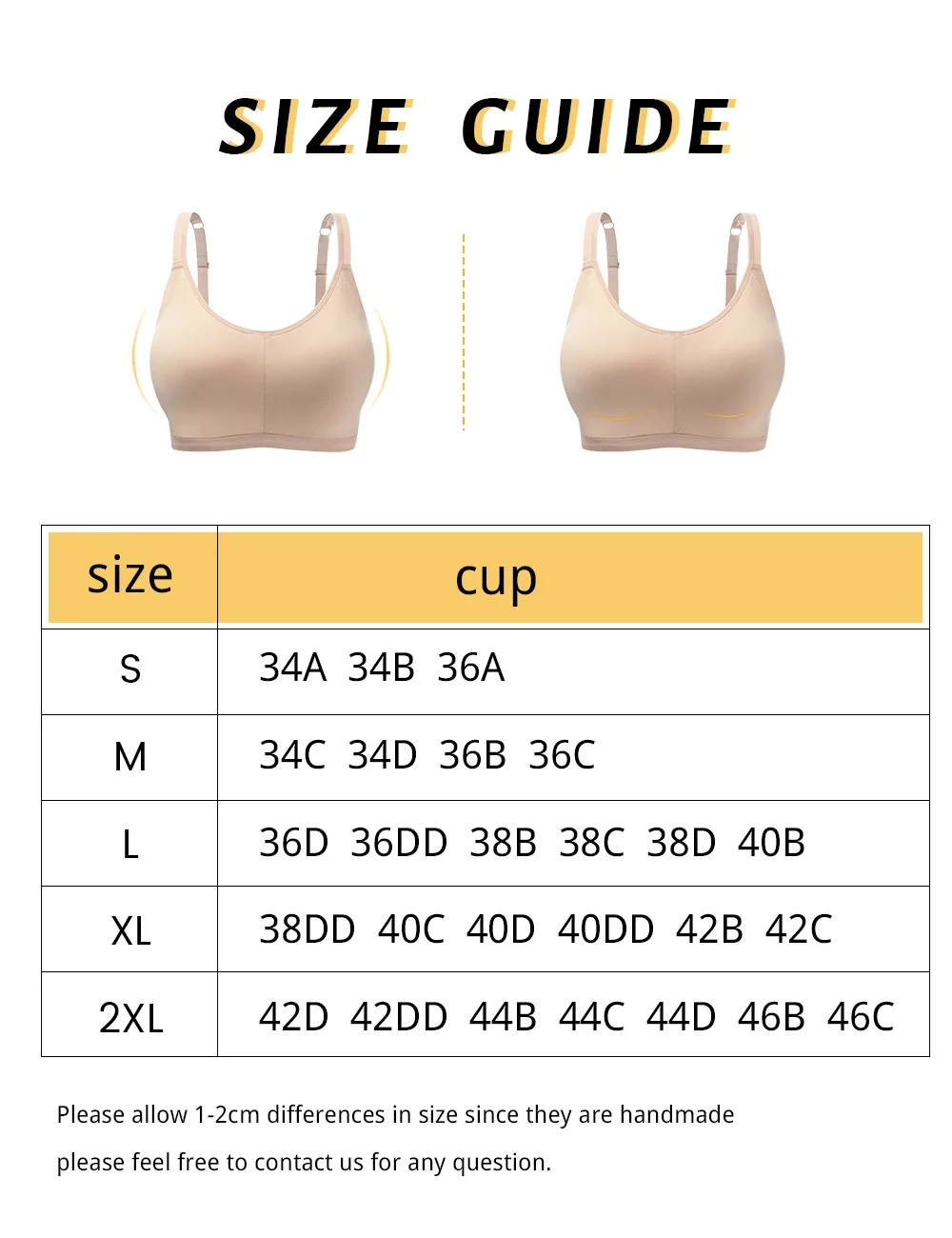 Molasus Women\'s Seamless Wireless Bras Full-Coverage Adjustable Straps Stretchy Underarm Smoothing Lightly Lined Bra Wire Free