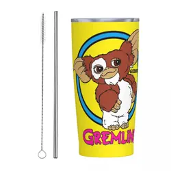 Vintage Gremlins Gizmo Mogwai Insulated Tumbler with Straws Lid Horror Vacuum Coffee Mugs Office Home Car Bottle Cups 20oz