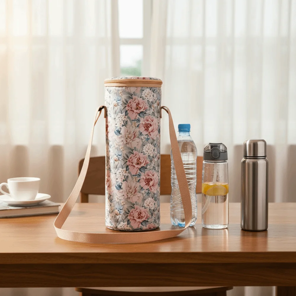 Oxford Cloth Water Bottle Bag Protective Cover Insulation Thermos Bottle Holder Keep Warm Cold with Shoulder Strap